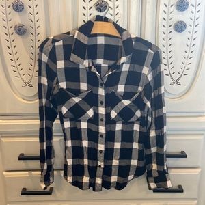 XS Sanctuary Buffalo Plaid rayon blouse